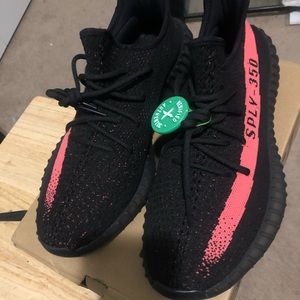 Authentic yeezy boost 350 V2 red stripe